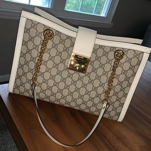 gucci white padlock bag